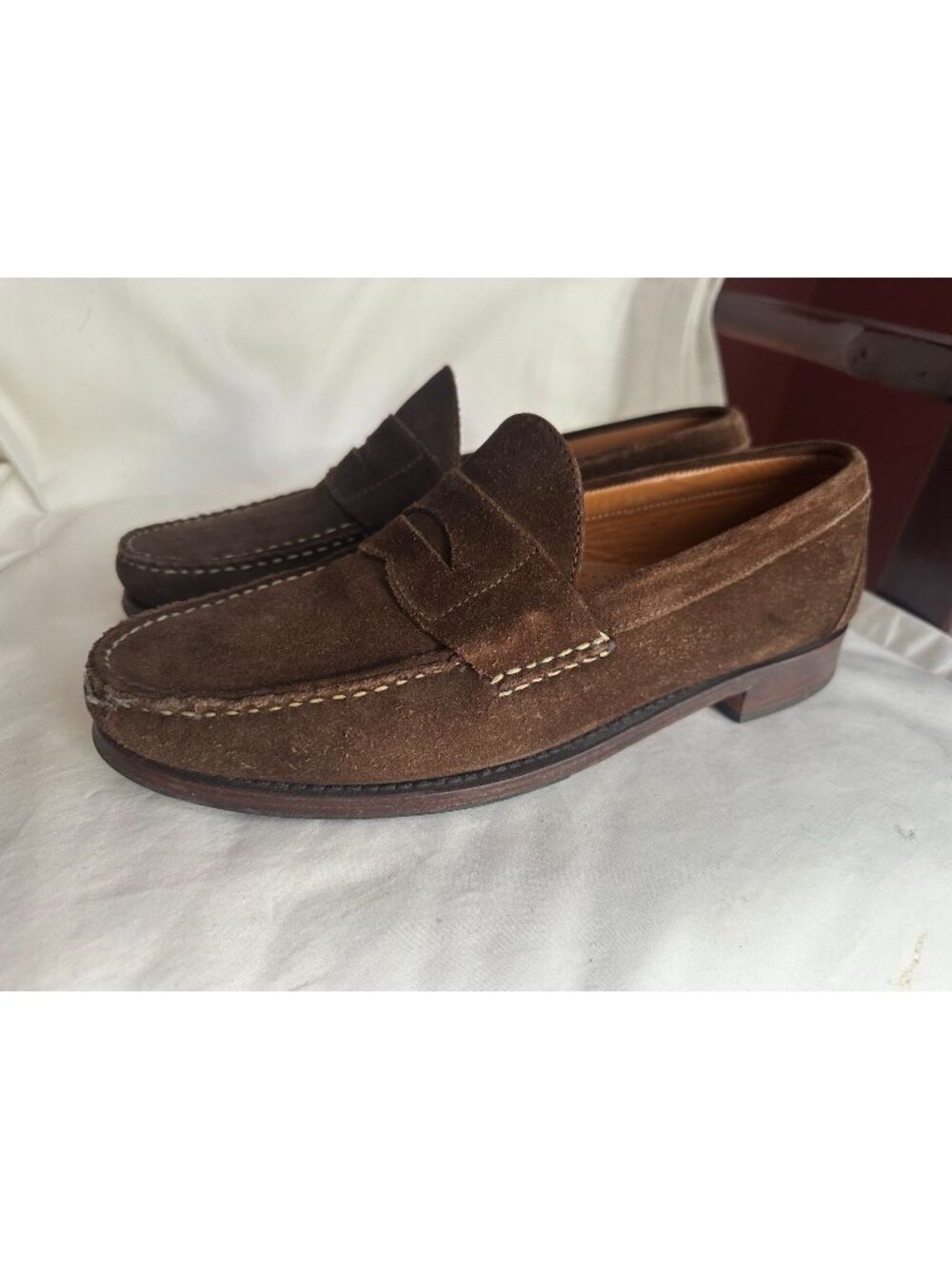 Allen Edmonds Dover Penny Loafers 10.5D Brown Suede